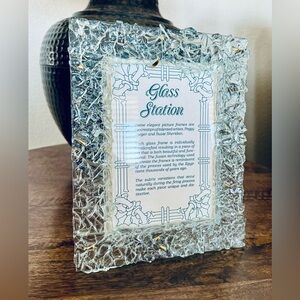 Vintage 5x7 fused glass frame handcrafted one of a kind gift wedding pictures